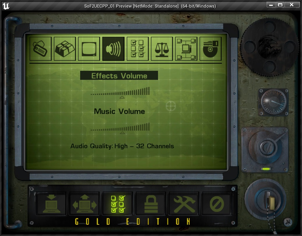 SoF2UE Configuration Screen